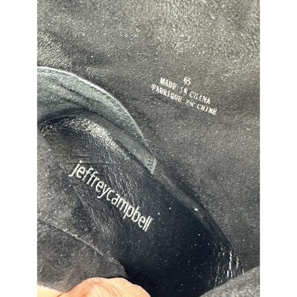 Jeffrey Campbell Black Suede Western Boots Size 6 Pointed Toe Wedge Heel NEW - Picture 8 of 10